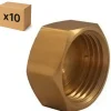 PACK de 10 bouchons femelle laiton a visser pour installation de plomberie chauffage sanitaire diamètre 3/8" (12x17)^Raccords Dumont Sale
