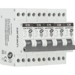 Pack de 5 disjoncteurs 1x10A + 2x16A + 2x20A --Zenitech New
