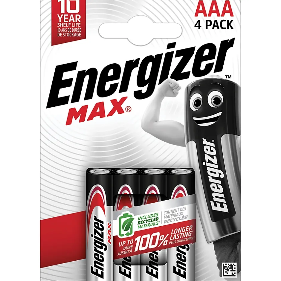 Pack de 4 piles Alcaline LR03-AAA 1,5V Max^Energizer Sale