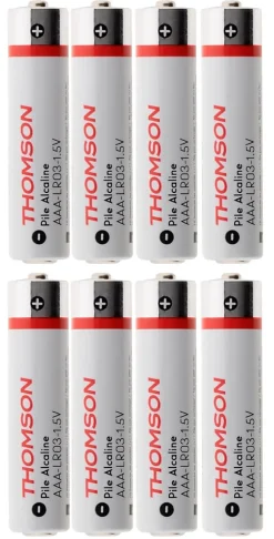 Pack de 8 piles alcalines LR03 AAA 1,5V --Thomson Clearance