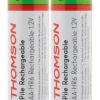 Pack de 2 piles rechargeables HR06 AA 1800 mAh --Thomson Outlet