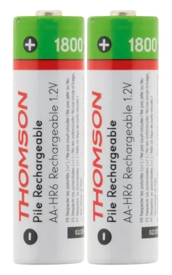 Pack de 2 piles rechargeables HR06 AA 1800 mAh --Thomson Outlet