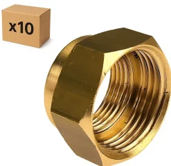 PACK de 10 réductions laiton a visser femelle/femelle installation plomberie chauffage diamètre 1/2" (15x21) diamètre 3/8" (12x17)^Raccords Dumont Discount