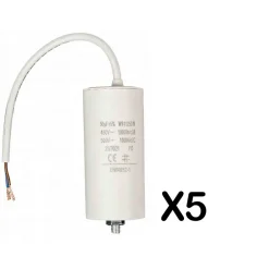 Pack FIXAPART 5x Condensateurs 50.0uf 450 V + Cable Condo fil 50mf-Nedis