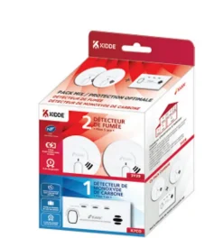 Pack maison 2 détecteurs de fumée et un détecteur de monoxyde de carbone-Kidde Online