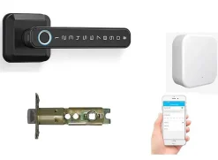 Pack poignée biométrique connectée -5 à empreinte digitale, code et bluetooth + passerelle wifi-LOCKY Discount