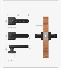 Pack poignée biométrique connectée -5 à empreinte digitale, code et bluetooth + passerelle wifi-LOCKY Discount