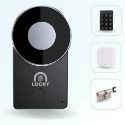 Pack serrure connectée -4 smart lock 2.0 + clavier sans fil + passerelle + cylindre ajustable-LOCKY Clearance