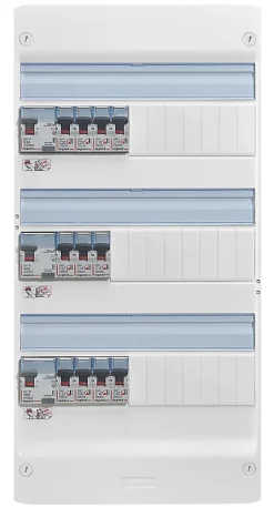 Pack tableau électrique pré-équipé et pré-câblé 3 rangées + porte blanche pour coffret^Legrand Best