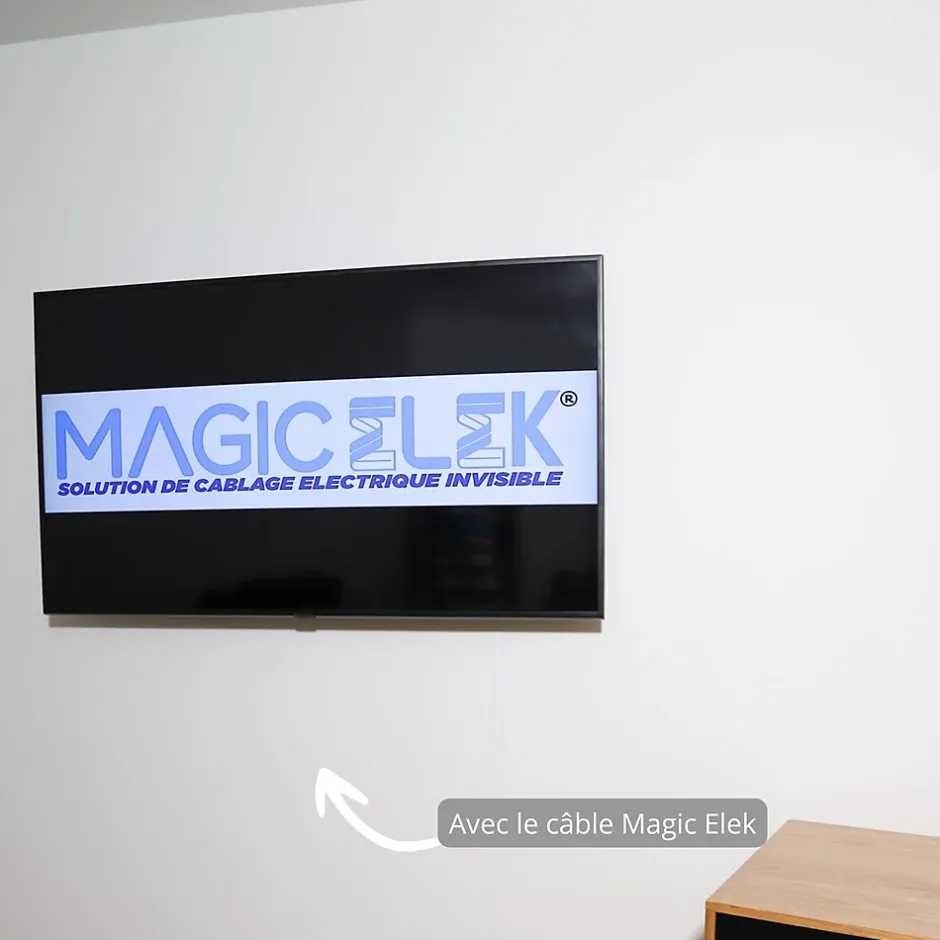 Pack TV cables invisibles 1,5m 16A 3500W-Magic Elek New