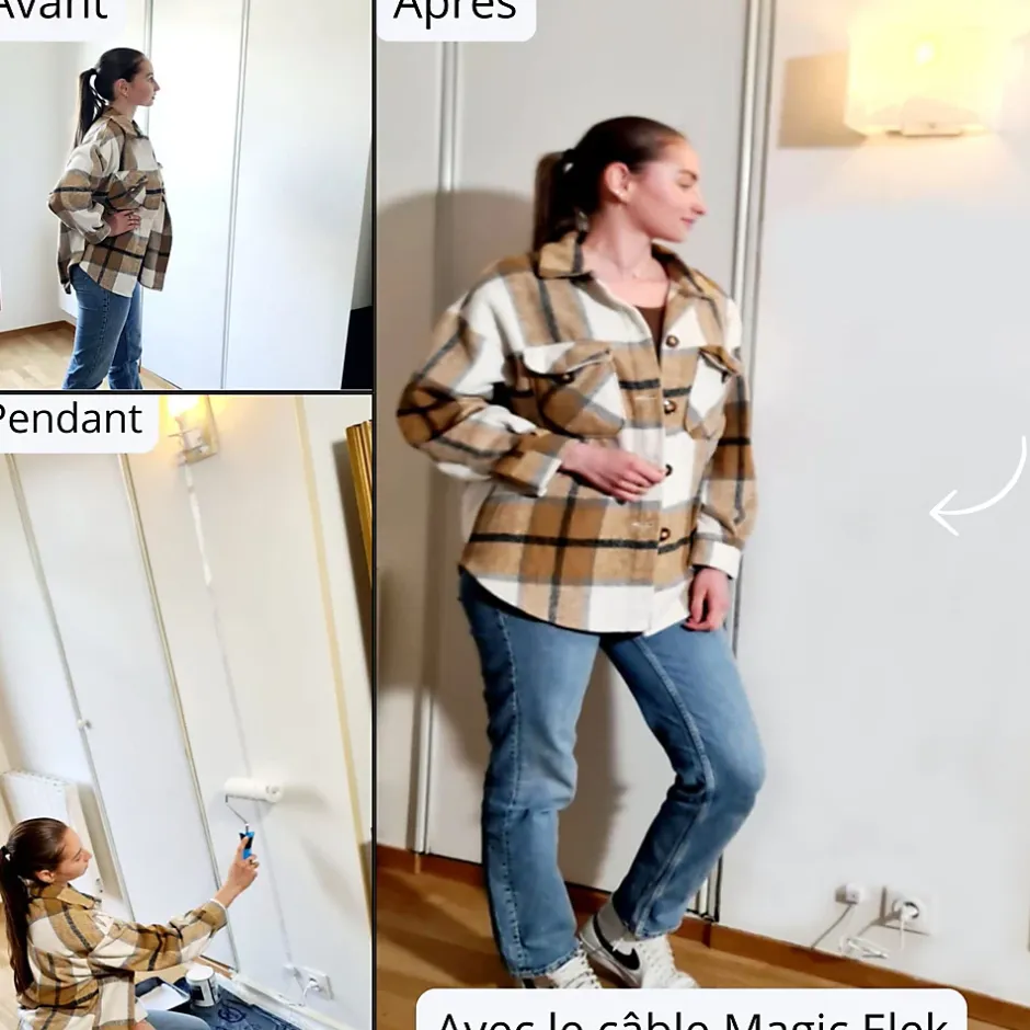 Pack TV cables invisibles 1,5m 16A 3500W-Magic Elek New