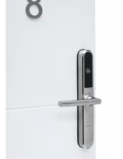 Paire de poignées connectées Intelock Room hôtel, pour porte d'hôtel, argent - INTELOCK^Thirard Online