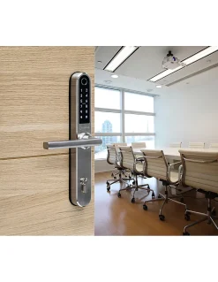 Paire de poignées connectées Intelock Multi, pour porte d'entrée, entr'axes 85mm, argent - INTELOCK^Thirard Clearance