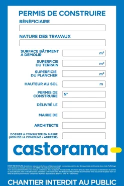 Panneau chantier, permis de construire 120 x 80 cm^ Best