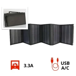 Panneau solaire portatif pliable SolarTec 60 - 60W 18V 3.3A - 6 pans monocristallins - Port USB A/C - Câble DC -^Protec