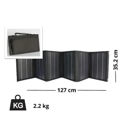 Panneau solaire portatif pliable SolarTec 60 - 60W 18V 3.3A - 6 pans monocristallins - Port USB A/C - Câble DC -^Protec