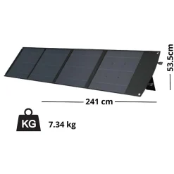 Panneau solaire portatif SolarTec 200 - 200w 18V 6.6A - 4 pans monocristallins - Port USB A-C - Câble DC -^Protec Discount