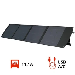 Panneau solaire portatif SolarTec 200 - 200w 18V 6.6A - 4 pans monocristallins - Port USB A-C - Câble DC -^Protec Discount