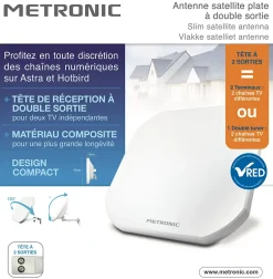Parabole plate à double sortie - LNB twin intégrée-Metronic Clearance