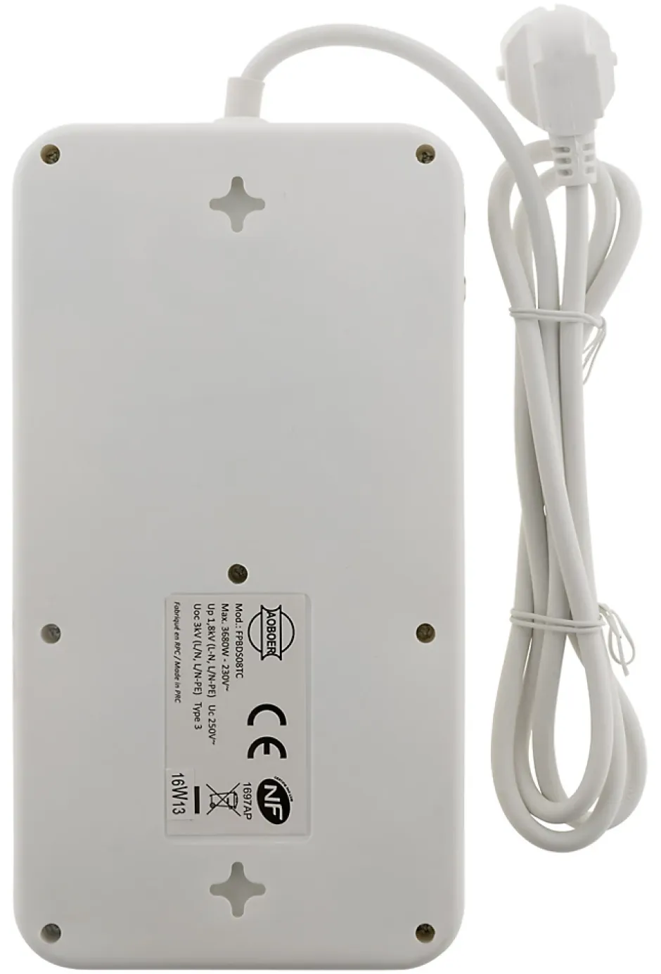 Parafoudre 8 prises + interrupteur^Zenitech Discount