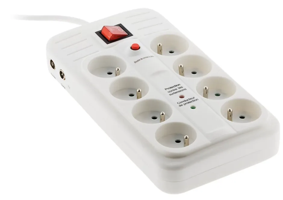 Parafoudre 8 prises + interrupteur^Zenitech Discount