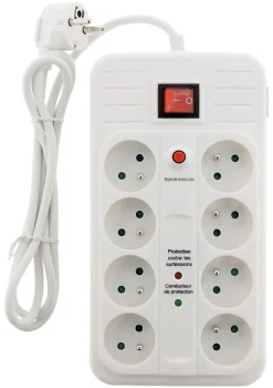 Parafoudre 8 prises + interrupteur^Zenitech Discount