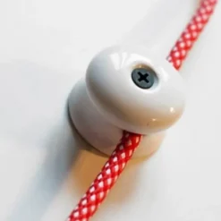 Passe Câble GRIP Isolateur en Porcelaine Blanche Manufacturés pour 1 Câble électrique textile Sécurité et style raffiné^Lnd Outlet