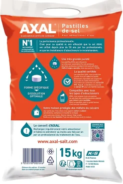 Pastilles de sel pour adoucisseur d'eau 15kg-Axal Best