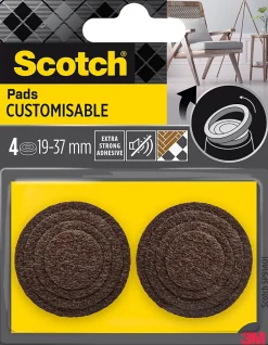 Patin anti rayures adhésif feutre rond marron ø37 mm^Scotch Hot