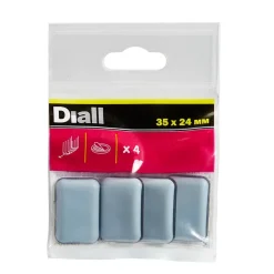 Patin auto-adhésifs 35 x 24 mm x 4, blanc + gris/bleu^Diall Discount