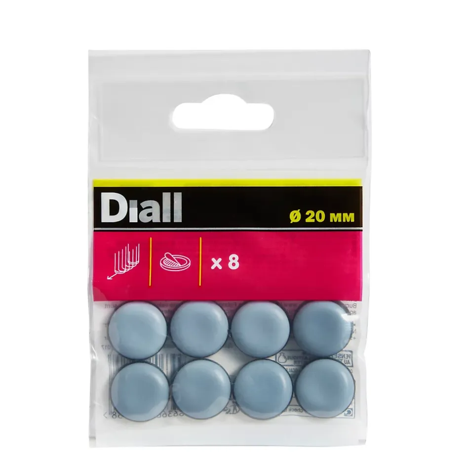 Patin auto-adhésifs 20 mm x 8, blanc + gris/bleu-Diall