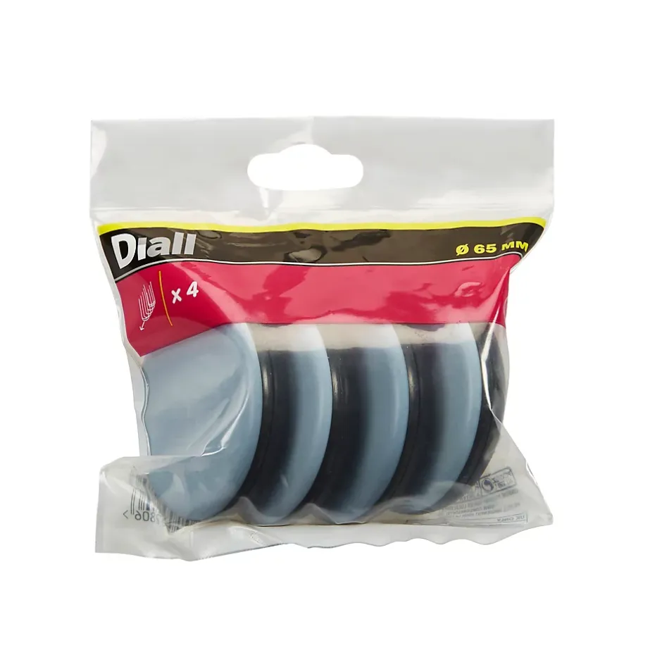 Patin 65 mm x 4, noir + gris/bleu-Diall