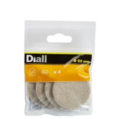 Patin en feutre auto-adhésifs 50 mm x 4, beige-Diall Hot