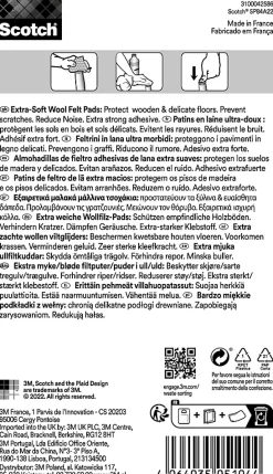 Patin en feutre laine adhésif rond beige ø34 mm^Scotch New