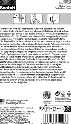 Patin en feutre laine adhésif rond beige ø25 mm-Scotch Hot