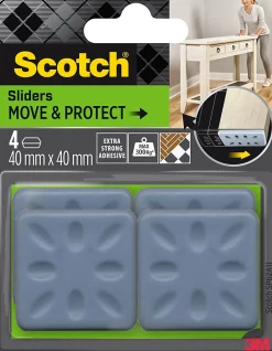 Patin glisseur adhésif carré gris ø40 mm^Scotch