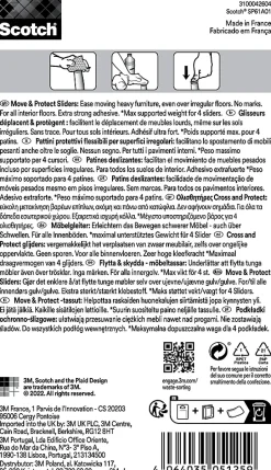 Patin glisseur adhésif rond gris ø40 mm x 0.5 mm-Scotch Best