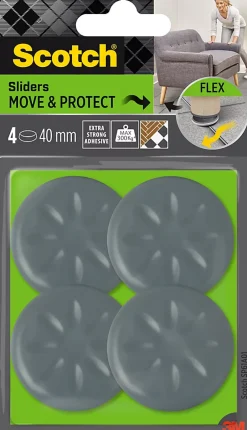 Patin glisseur adhésif rond gris ø40 mm x 0.5 mm-Scotch Best