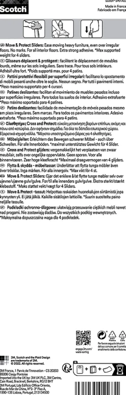 Patin glisseur adhésif rond gris ø65 mm-Scotch Clearance