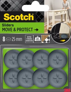 Patin glisseur adhésif rond gris ø25 mm-Scotch Hot