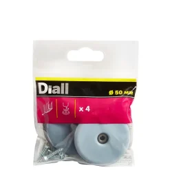 Patin vissés 50 mm x 4, noir + gris/bleu^Diall Outlet