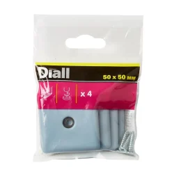 Patin vissés 50*50 mm x 4, noir + gris/bleu-Diall Sale