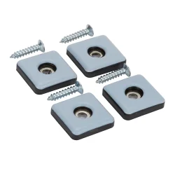 Patin vissés 25*25 mm x 4, noir + gris/bleu^Diall