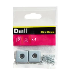 Patin vissés 25*25 mm x 4, noir + gris/bleu^Diall