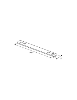Patte d'assemblage, 100x15mm, bouts ronds, acier zingué -^Thirard Sale