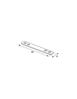 Patte d'assemblage, 80x15mm, bouts ronds, acier zingué --Thirard Clearance