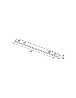 Patte d'assemblage, 120x15mm, bouts ronds, acier zingué --Thirard
