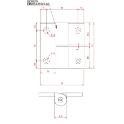Paumelle à ressort droite en alu avec cache vis pour cabines sanitaires^Homewell Best