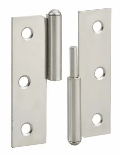 Paumelle de porte de meuble / porte légère, 60x40mm, acier, droite --Thirard