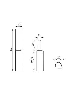 Paumelle de porte d'entrée / d'intérieur à souder, acier, H.160mm, roulement à billes -^Thirard Sale